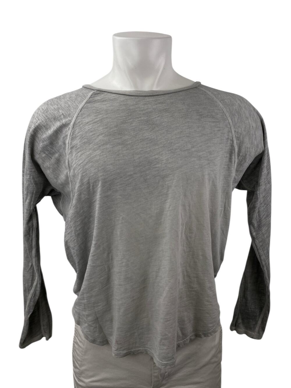 NSF Men's Heather Gray Cotton Crewneck Long Sleeve Casual Tee T-shirt Top Size M